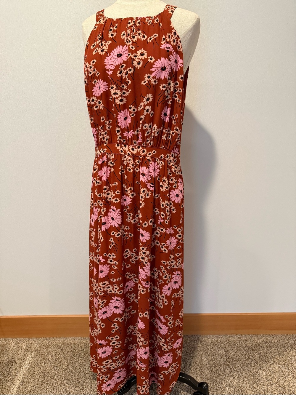 Madewell Halter Midi Dress in Hillside Daisies